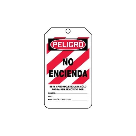 Accuform Spanish Safety Tags, DANGER DO NOT START, 5.75in x 3.25in, PF-Cardstock, 25PK SHMLT403CTP